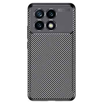 Capa de TPU Fibra de Carbono Beetle para Xiaomi Redmi K70/K70 Pro/Poco F6 Pro - Preto