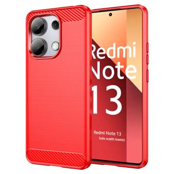 Capa de TPU Escovado para Xiaomi Redmi Note 13 4G - Fibra de Carbono