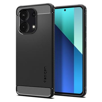 Capa de TPU Spigen Rugged Armor para Xiaomi Redmi Note 13 4G - Preto