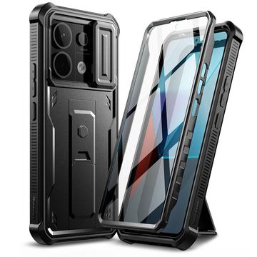 Capa Tech-Protect Kevlar Cam+ para Xiaomi Redmi Note 13 Pro, Poco X6 - Protetor de ecrã, protetor de câmara, suporte para o pé - Preto