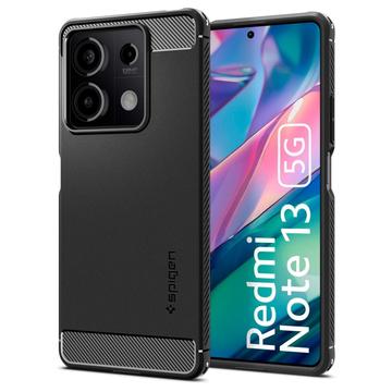 Capa de TPU Spigen Rugged Armor para Xiaomi Redmi Note 13 - Preto