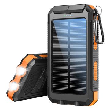 YD-886 Banco de energia solar à prova de água 8000mAh com lanterna e bússola - Laranja