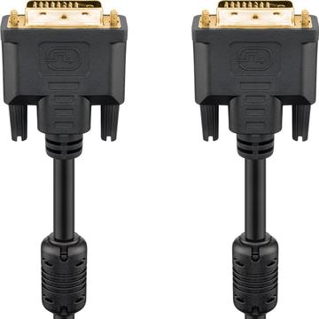 DVI-D Full HD-kabel Dual Link, Guldplaterad