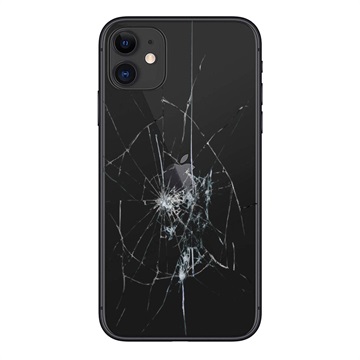 Reparação da capa traseira do iPhone 11 - só vidro - Preto