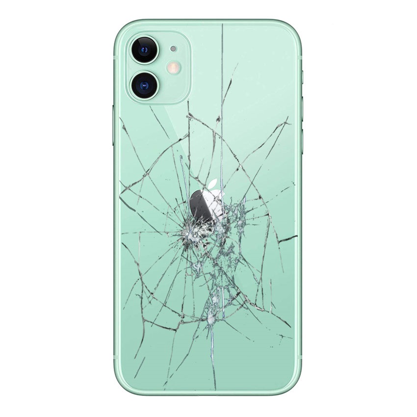 Reparação da capa traseira do iPhone 11 só vidro Verde