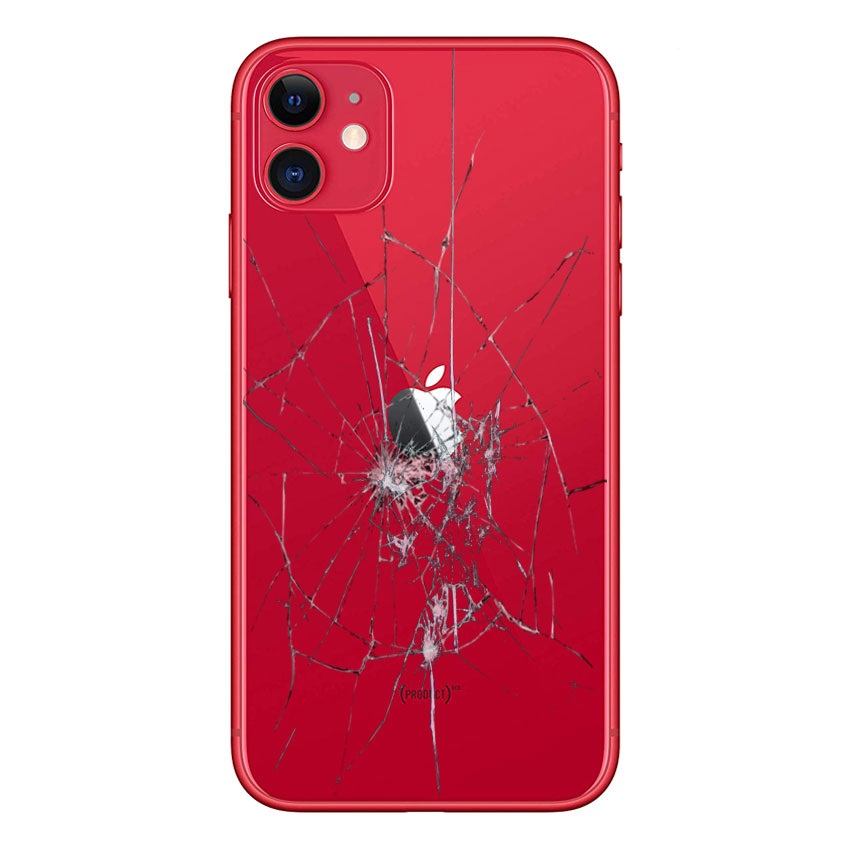 Reparação da capa traseira do iPhone 11 só vidro Vermelho