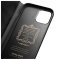 Capa de Pele tipo Carteira Qialino Classic para iPhone 12/12 Pro - Preto