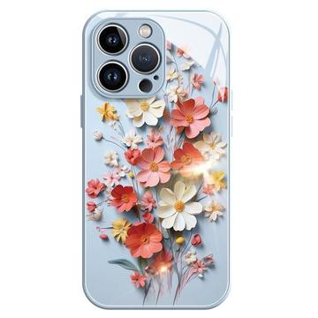 Capa híbrida para iPhone 12/12 Pro Buquê de flores - Azul