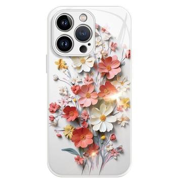 Capa híbrida para iPhone 12/12 Pro Buquê de flores - Branco