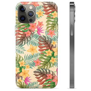 Capa de TPU para iPhone 12 Pro Max  - Flores Cor-de-rosa