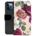 Bolsa tipo Carteira para iPhone 12 Pro  - Flores Românticas