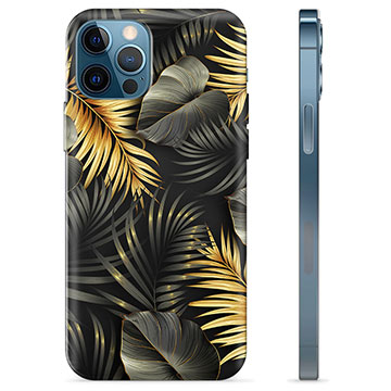 Capa de TPU para iPhone 12 Pro  - Folhas Douradas