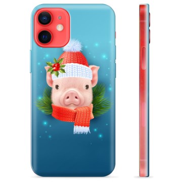 Capa de TPU para iPhone 12 mini  - Porquinho de Inverno