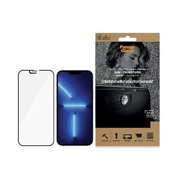 Protetor de Ecrã PanzerGlass Case Friendly Swarovski CamSlider para iPhone 13 Pro Max - Borda Preta