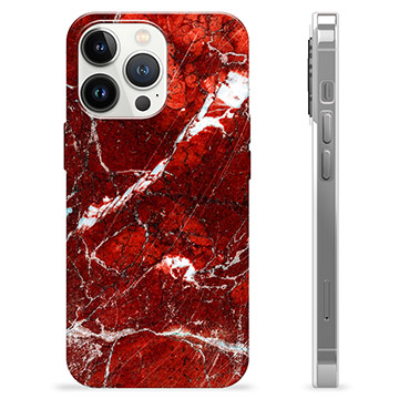 Capa de TPU - iPhone 13 Pro - Mármore Vermelho