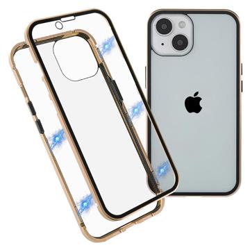 Bolsa Magnética de Vidro Temperado para iPhone 14 - Dourado