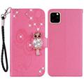 Capa para carteira iPhone 14 Owl Rhinestone