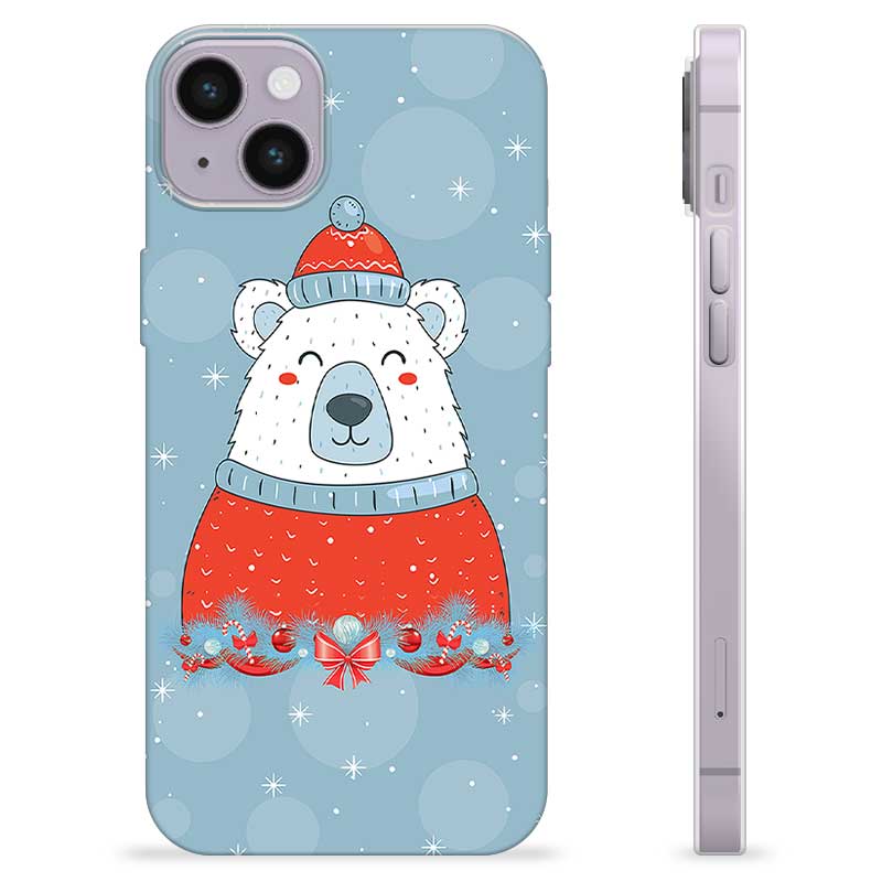 Capa de TPU - iPhone 14 Plus - Urso de Natal