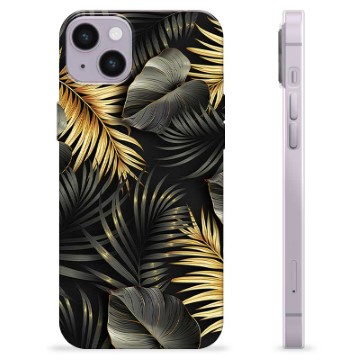 Capa de TPU - iPhone 14 Plus - Folhas Douradas