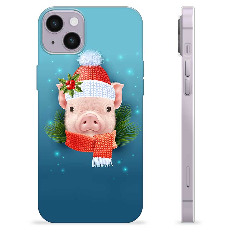 Capa de TPU - iPhone 14 Plus - Porquinho de Inverno