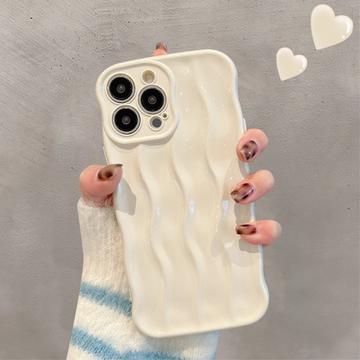 Capa Ondulada Linear 3D para iPhone 14 Pro Max - Branco