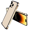 Protecção Lateral em Metal com Bordas Elevadas para iPhone 14 Pro - Dourado