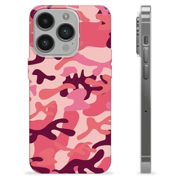 Capa de TPU - iPhone 14 Pro - Camuflagem Rosa