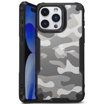 Capa Híbrida Antichoques para iPhone 15 - Camuflagem - Preto