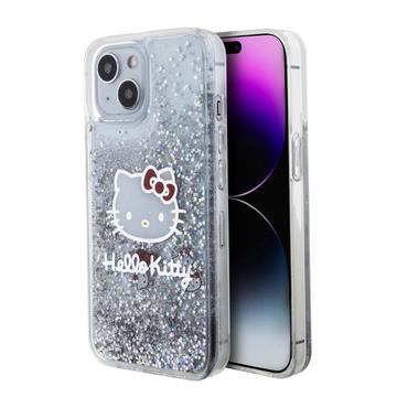 Capa para iPhone 15 Hello Kitty Liquid Glitter Charms - Transparente