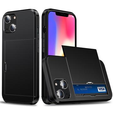 Capa Híbrida com Porta-Cartões Deslizantes para iPhone 15 - Preto