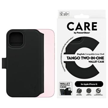 Capa para carteira 2 em 1 PanzerGlass Care Tango para iPhone 15 - Compatível com MagSafe - Preto