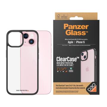 Capa PanzerGlass ClearCase D3O Bio para iPhone 15 - Preto / Transparente