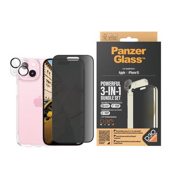 iPhone 15 PanzerGlass Privacy Pack 3 em 1