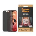 Protetor de Ecrã PanzerGlass Ultra-Wide Fit Privacy EasyAligner para iPhone 15 - Borda Preta