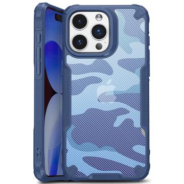 Capa Híbrida Antichoques para iPhone 15 Plus - Camuflagem - Azul