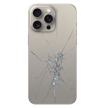 Reparação da capa traseira do iPhone 15 Pro - só vidro - Titanium Natural