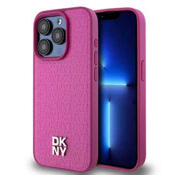 Capa para iPhone 15 Pro DKNY Repeat Pattern Stack Logo - Compatível com MagSafe - Rosa