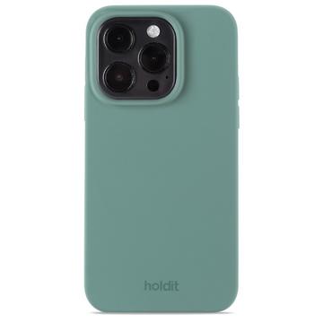 Capa de silicone Holdit para iPhone 15 Pro - Verde musgo