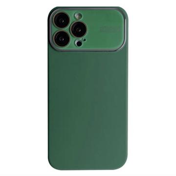 Capa de Silicone Líquida com Proteção de Vidro de Lente para iPhone 15 Pro - Verde