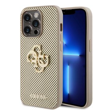 Capa para iPhone 15 Pro Max Guess Perfurado 4G Glitter Logo - Ouro