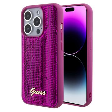 Capa Guess Sequin Script Logo para iPhone 15 Pro Max - Magenta