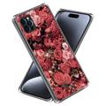 Capa em TPU Stylish Ultra-Slim para iPhone 15 Pro Max - Flores Vermelhas