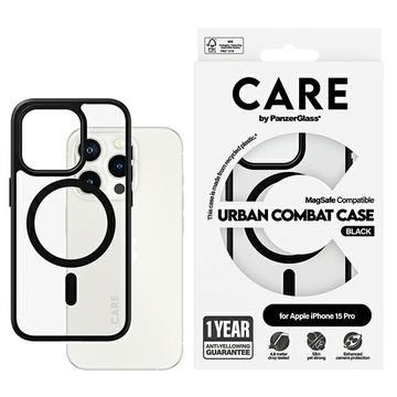 Capa PanzerGlass Care Urban Combat para iPhone 15 Pro - Compatível com MagSafe - Preto