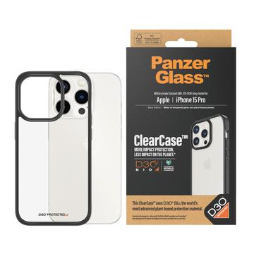 Capa PanzerGlass ClearCase D3O Bio para iPhone 15 Pro - Preto / Transparente