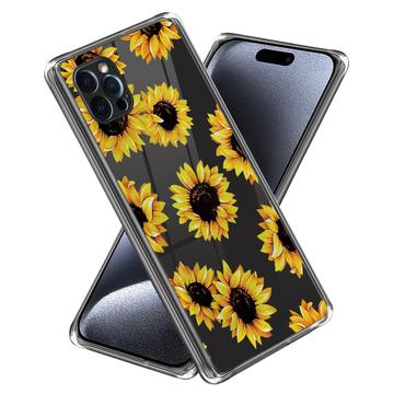 Capa em TPU Stylish Ultra-Slim para iPhone 15 Pro - Girassóis