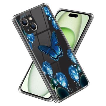 Capa em TPU Stylish Ultra-Slim para iPhone 15 - Borboleta e Flores