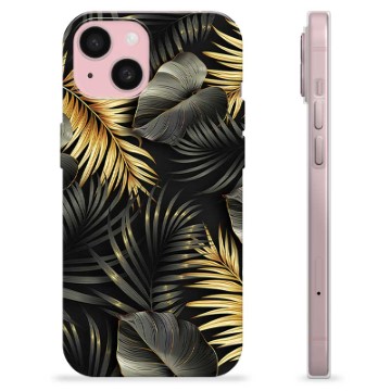 Capa de TPU - iPhone 15 - Folhas Douradas