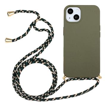 Capa de TPU com Alça para iPhone 15 - Verde Militar