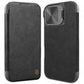 Capa flip para iPhone 16 Nillkin Qin Prop - Preto