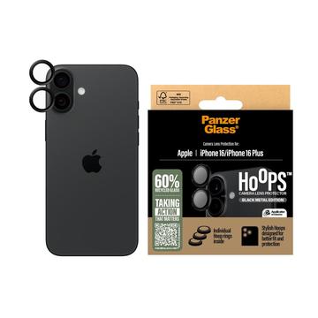 Protetor de lente de câmara PanzerGlass Hoops para iPhone 16/16 Plus - Preto